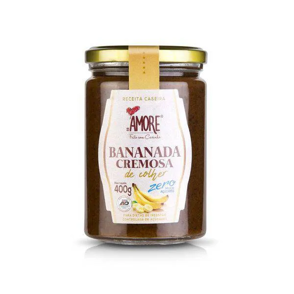 Bananada Cremosa de Colher Zero Açúcar Amore 400g