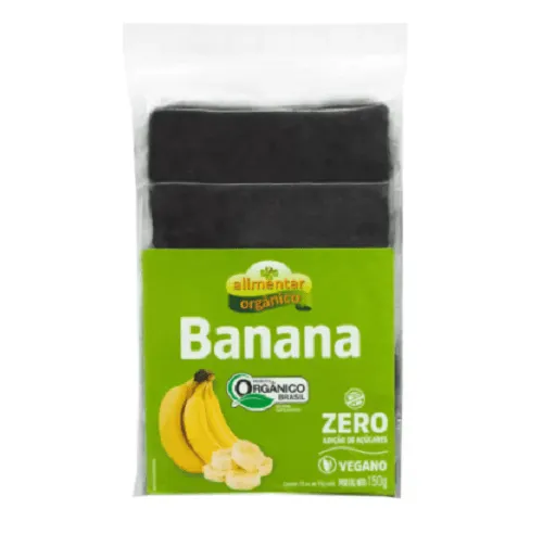 Barrinha de Banana Zero Açúcar Orgânica 150g Alimentar Orgânico