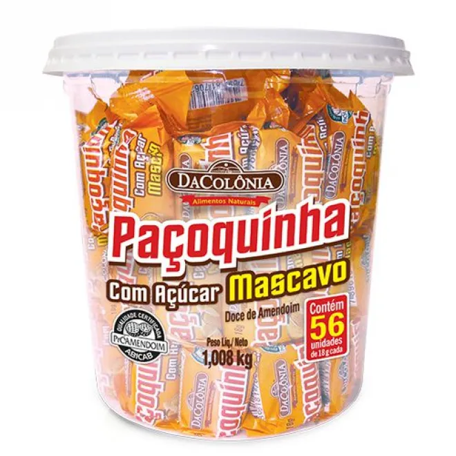Paçoca Rolha C/ Açúcar Mascavo 56X18G DaColonia