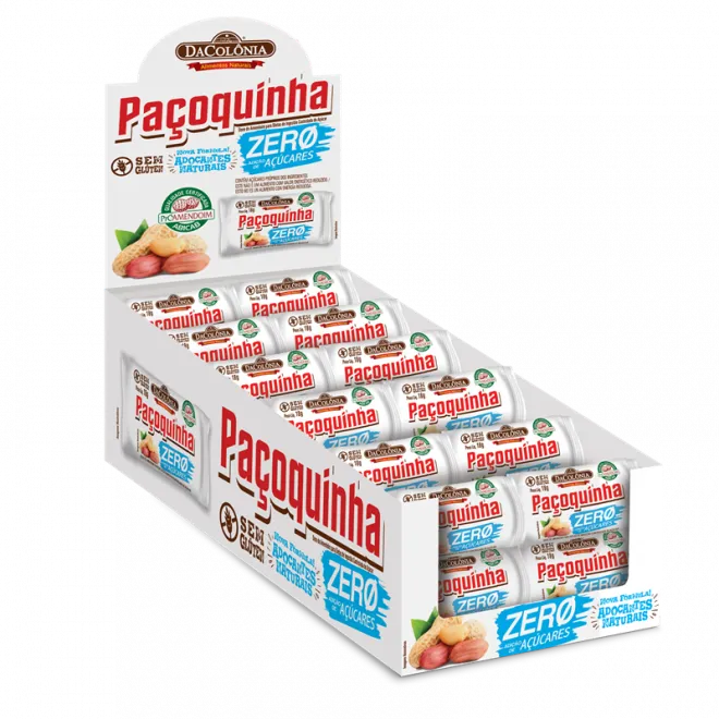 PAÇOQUINHA ZERO AÇÚCAR 24X18G DaColonia