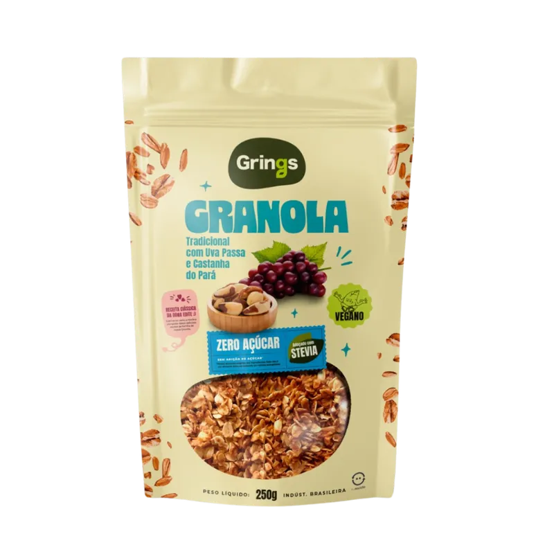 CEREALLE GRANOLA TRADICIONAL ZERO AÇÚCAR 250G GRINGS