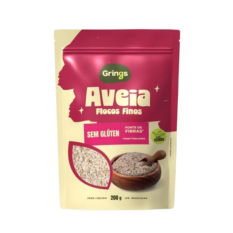 AVEIA EM FLOCOS FINOS SEM GLÚTEN 200G Grings
