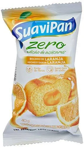 Bolinho Zero Açúcar LARANJA/LARANJA Display 12X40G Suavipan