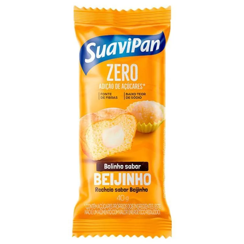 Bolinho Festa Zero Açúcar Beijinho 12x40G Suavipan