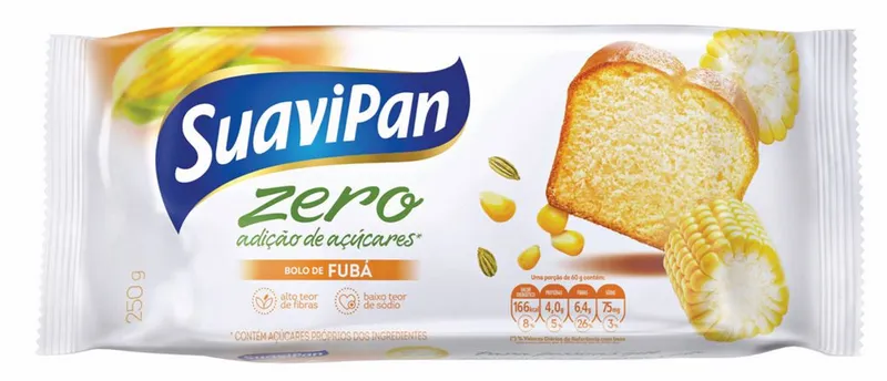 Bolo Zero Açúcar Sabor Fubá 250g Suavipan