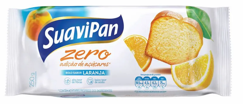 Bolo Zero Açúcar Sabor Laranja 250g Suavipan