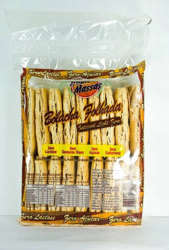Bolacha Folhada Integral Light 0% Lactose e 0% Açúcar 180G Tropical Massas