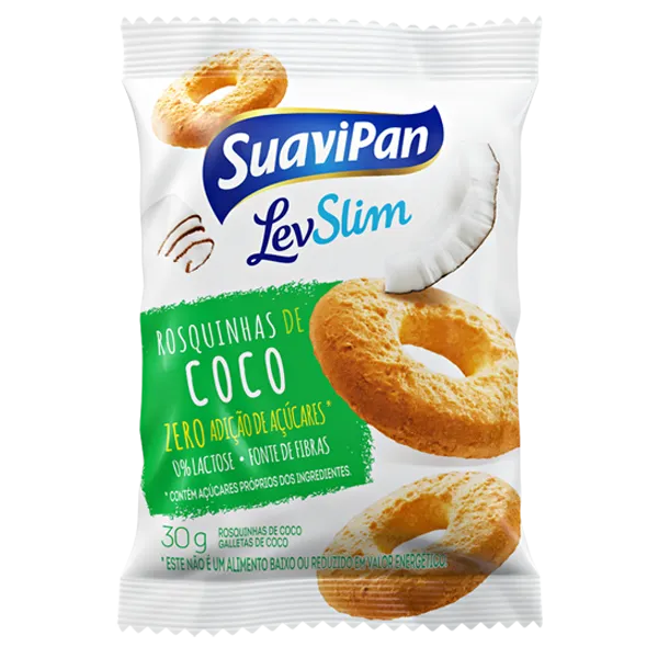 Rosquinhas de Coco Zero Adição de Açúcar 12X30G Suavipan
