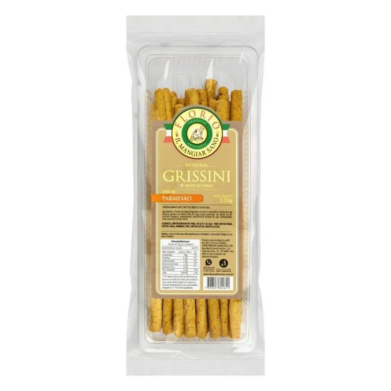 Palito Grissini Integral Parmesão 120g Florio