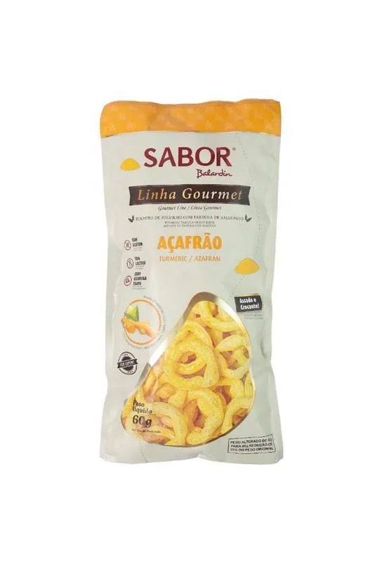 Biscoito Polvilho Gourmet Açafrão Sem Gluten e Lactose 60g Balardin