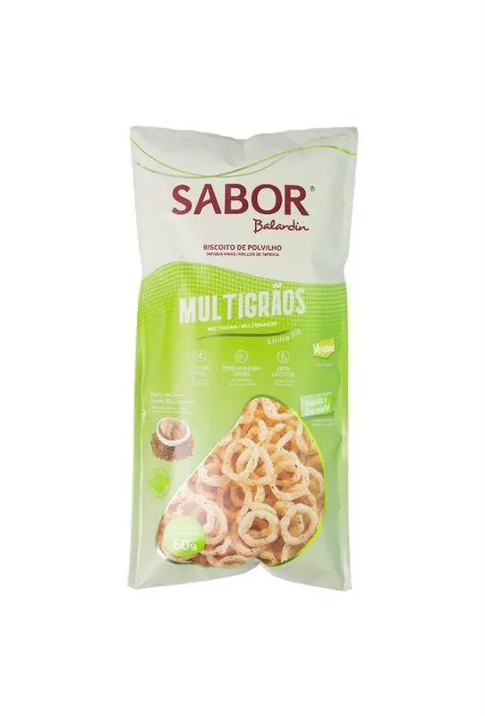 Biscoito Polvilho Fit Multigrãos Sem Gluten e Lactose 60g Balardin
