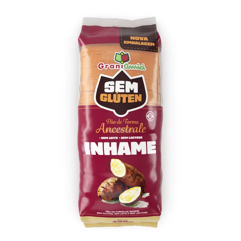 Pão de Forma Ancestrale Inhame S/ Glúten e S/ Lactose 420g Grani Amici