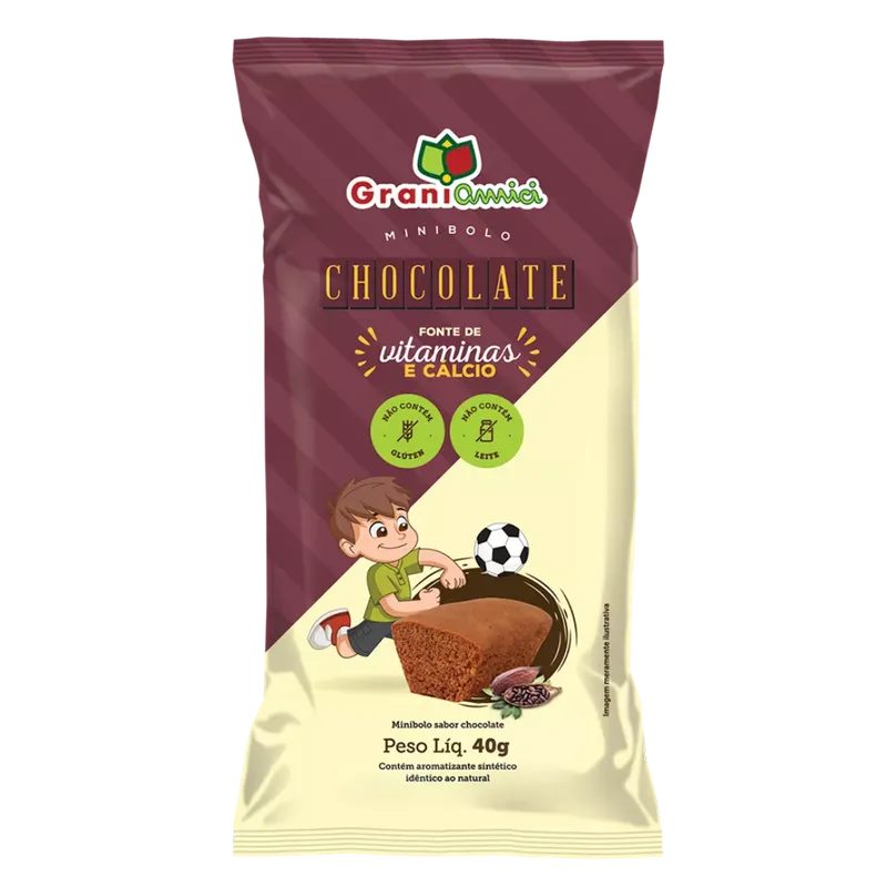 Minibolo Chocolate S/ Glúten e S/ Lactose 40g Grani Amici