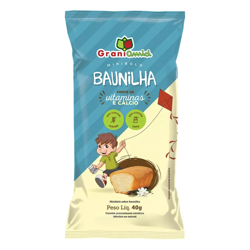 Minibolo Baunilha S/ Glúten e S/ Lactose 40g Grani Amici