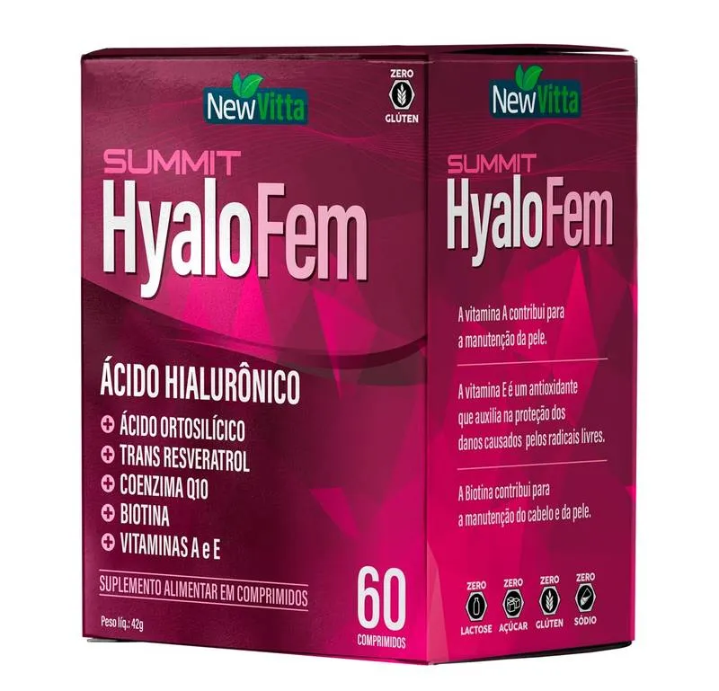 HyaloFem (Ácido Hial.+Trans Reverastrol+C Q10+Biotina+Vit.A e E) 60Comp. New Vitta