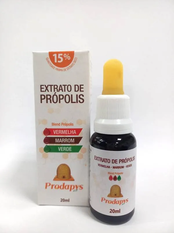 EXTRATO DE PROPOLIS 15% BLEND (Verm.+Verde+Marrom) 20ml Prodapys