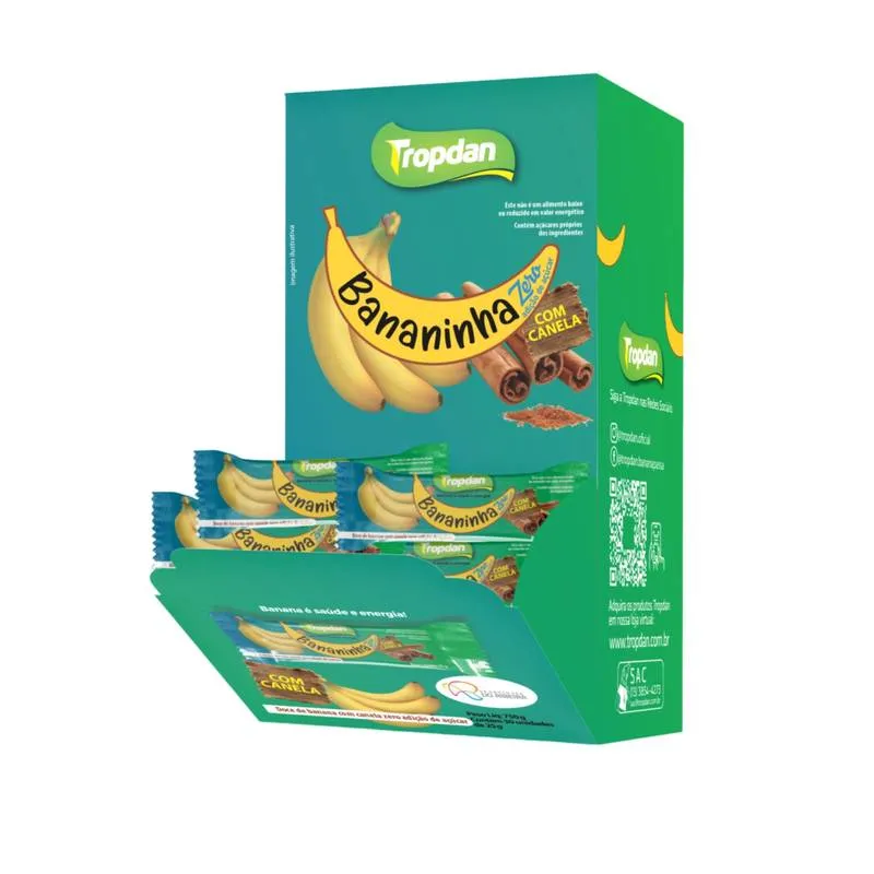 Bananinha C/ Canela Zero Açúcar 30x25g Tropdan