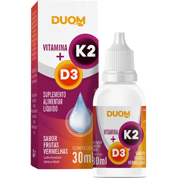 Vitamina K2 + D3 m Gotas Sabor Frutas Vermelhas 30ml Duom