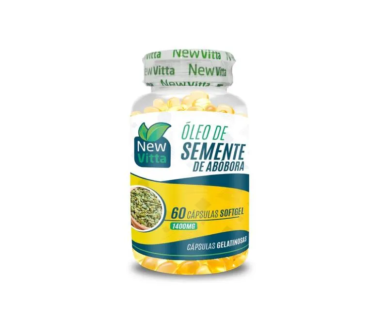 Oleo de Semente de Abobora 60caps 1400mg 2 ao dia New Vitta