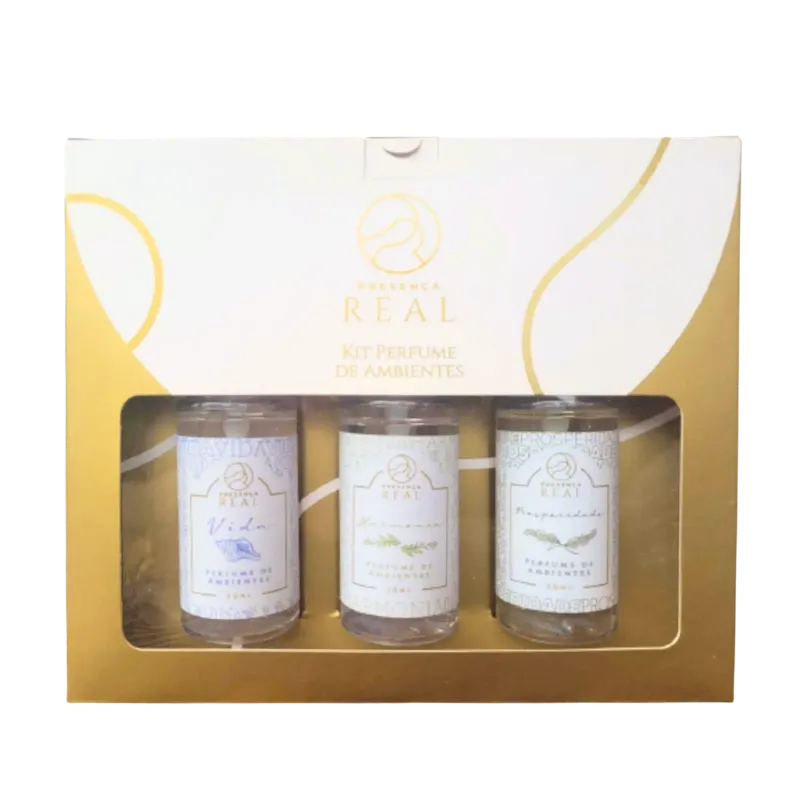 Kit Perfume de Ambiente Vida, Prosperidade, Harmonia e Fé 3x10ml Presença Real