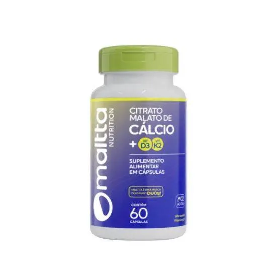 Citrato Malato de Cálcio + D3 e K2 60caps Duom