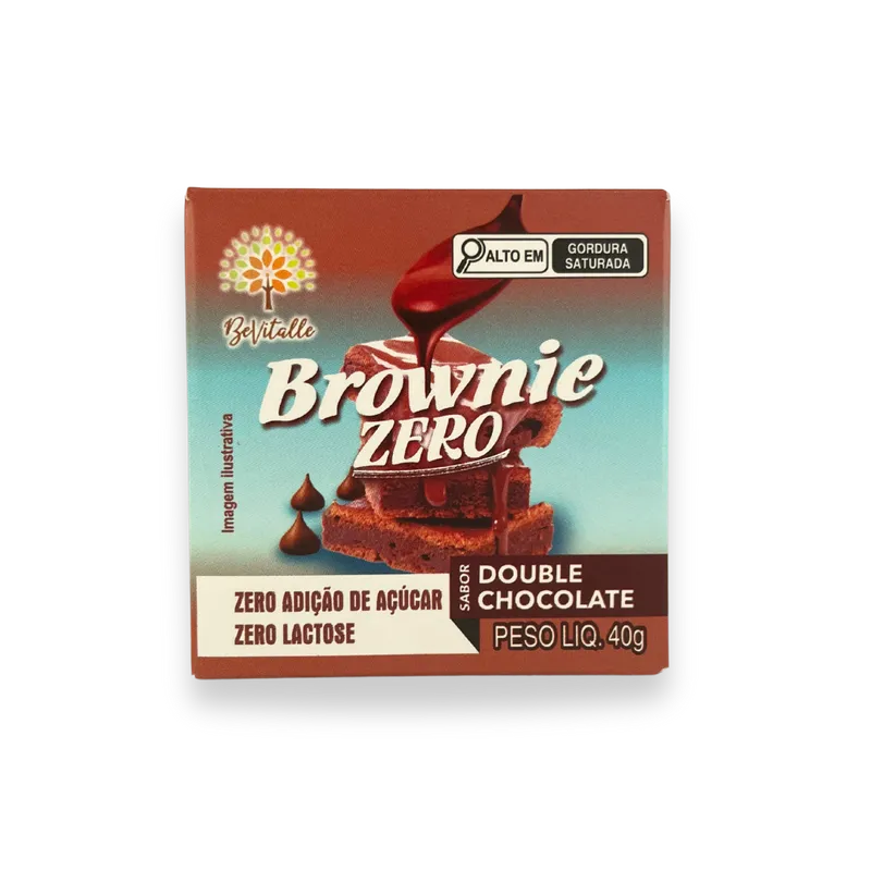 Brownie Double Chocolate Zero Açúcar e Sem Lactose 40g BeVitalle