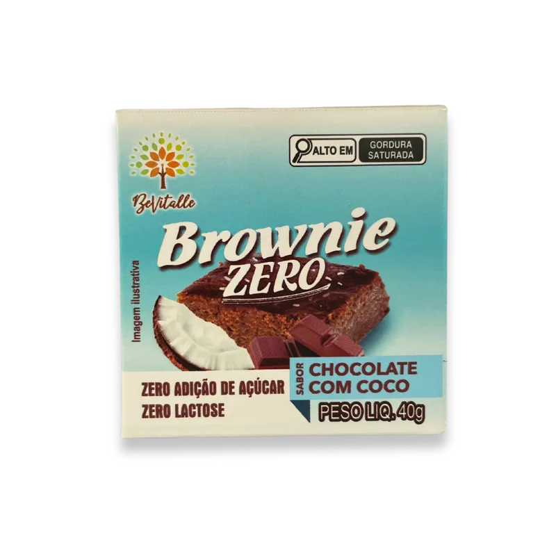 Brownie Chocolate c/ Coco Zero Açúcar Sem Lactose 40g BeVitalle