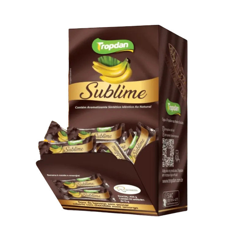 Sublime Banana c/ Choc Meio Amargo Zero 30x15g Tropdan