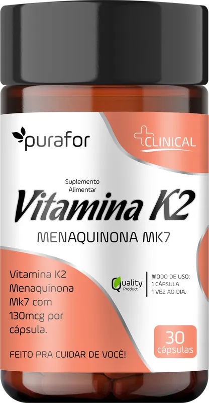 Vitamina K2 500mg (1 ao dia) 30caps Purafor