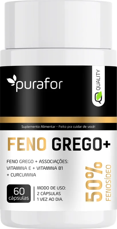 Feno Grego Mais 50% Fenosídeo (2 ao dia) 60caps Purafor
