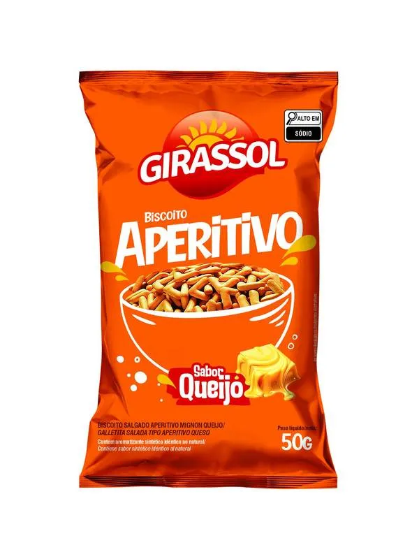 Biscoito Aperitivo Queijo 50g Girassol