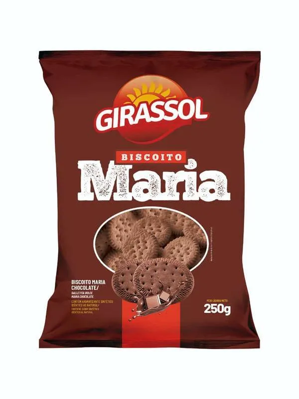 Biscoito Maria Chocolate Mini 250g Girassol