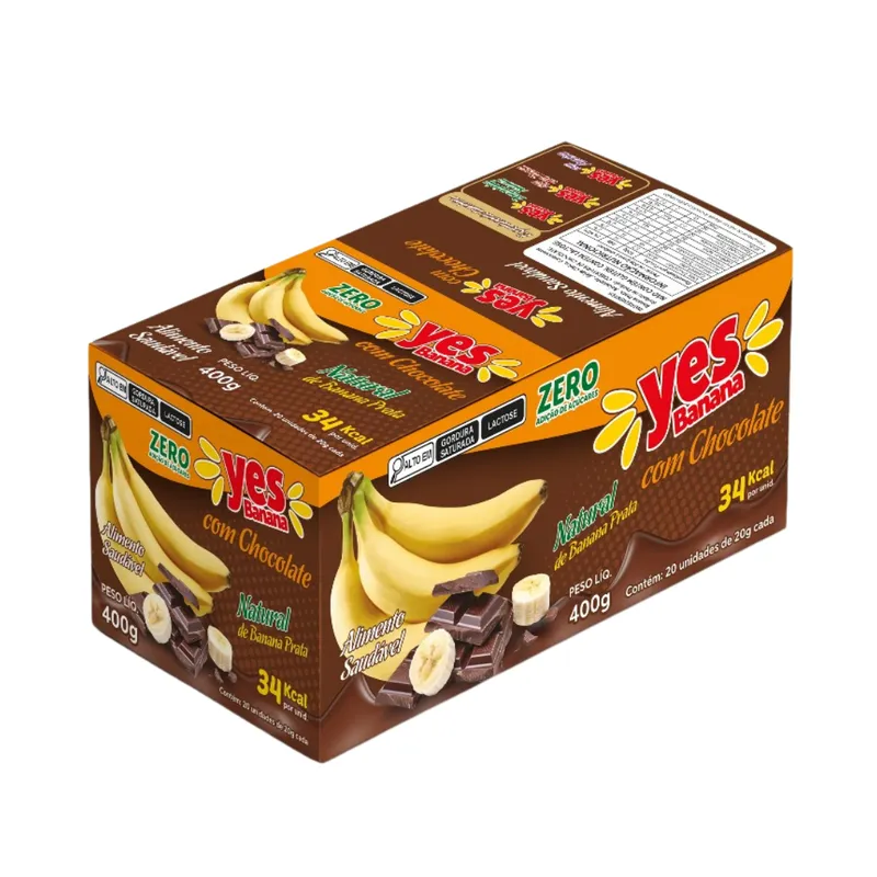 Yes Banana c/ Chocolate Zero Açúcar 20x20g Dgd Foods