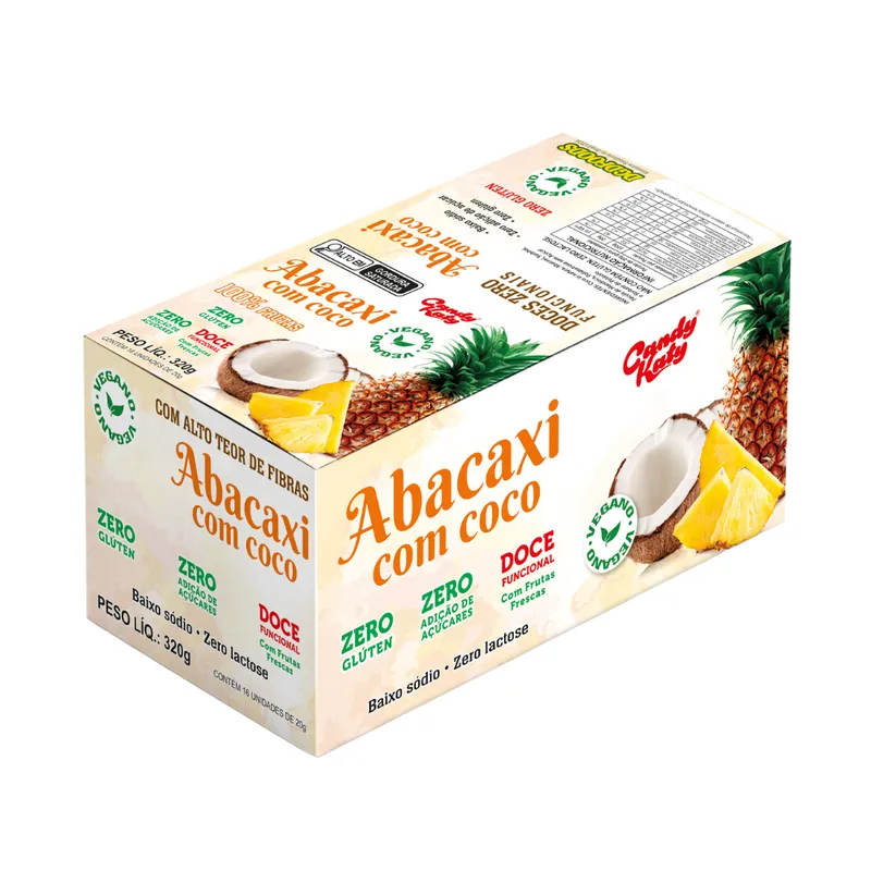 Abacaxi c/ Coco Zero Açúcar 16X20g Dgd Foods