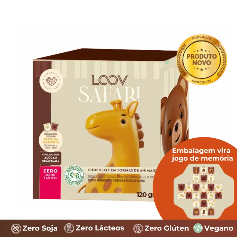 Safari Figuras de Chocolate 120g Sem: Leite e Glúten Chocolife