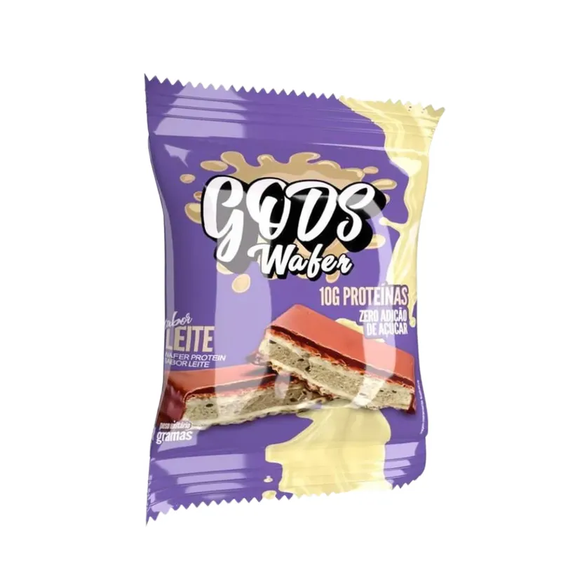 Gods Wafer Leite Zero Açúcar e Corantes 10g de Proteína 51g Canibal Inc
