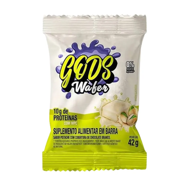 Gods Wafer Pistache Zero Açúcar e Corantes 10g de Proteína 51g Canibal Inc