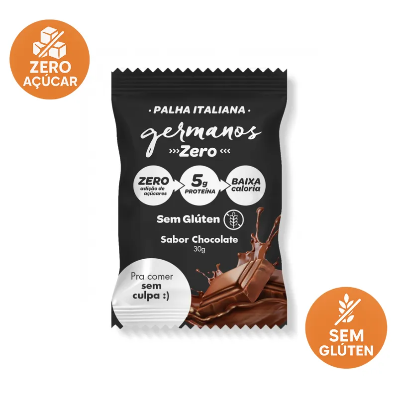 Palha Italiana Zero Açúcar Sem Glúten Chocolate 30g Germanos