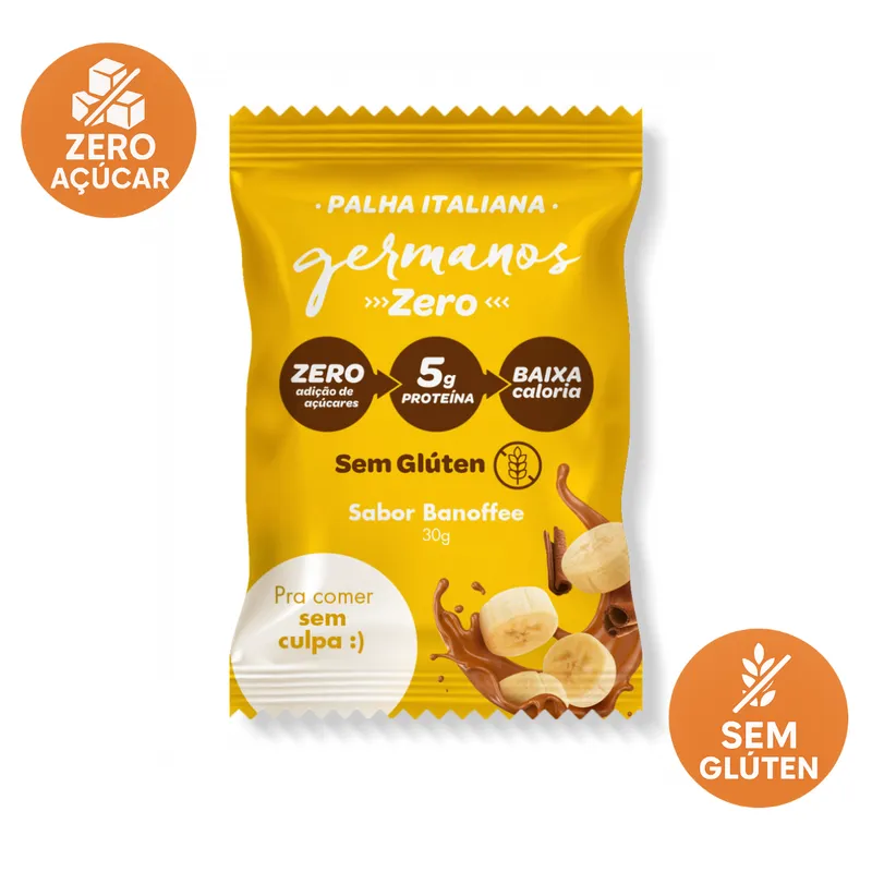 Palha Italiana Zero Açúcar Sem Glúten Banoffe 30g Germanos