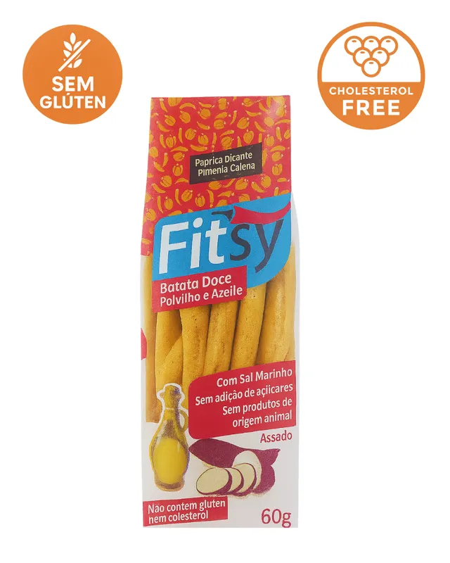 Snack Fitsy Polvilho Batata doce Páprica Picante e Pimenta Caiena 60g Panen