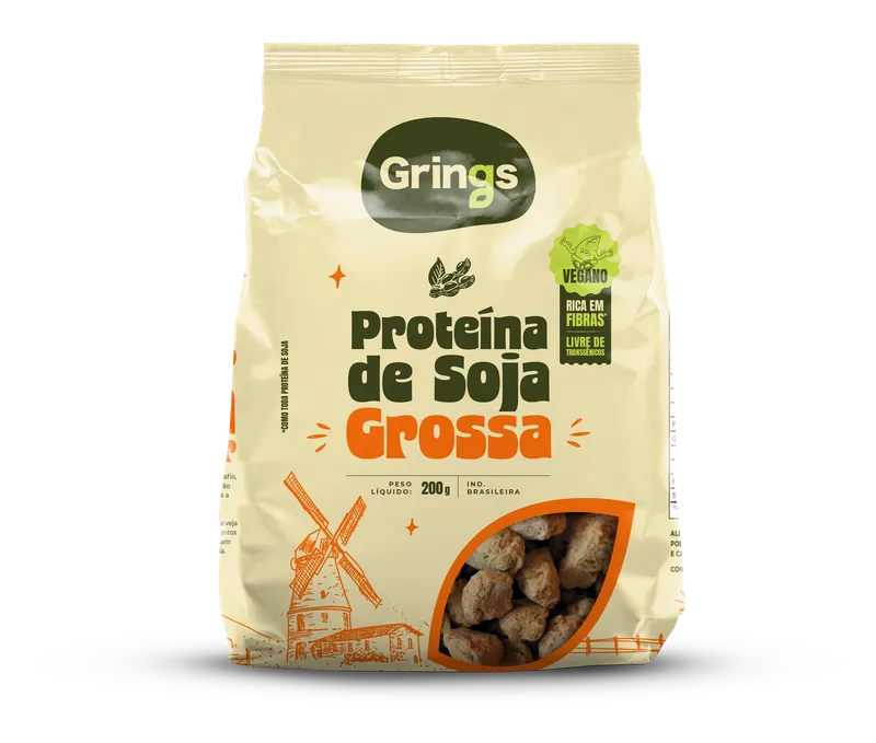 Proteína de Soja Grossa Livre de Transgênicos 200g Grings