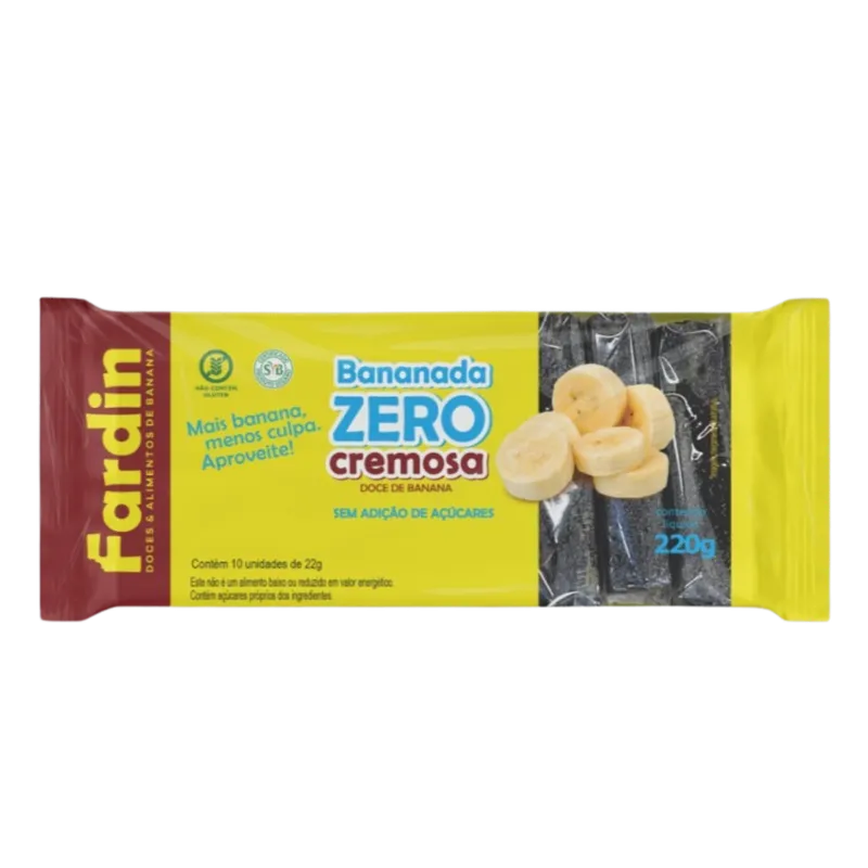 Bananada Cremosa Tradicional Zero Açúcar 220g Fardin