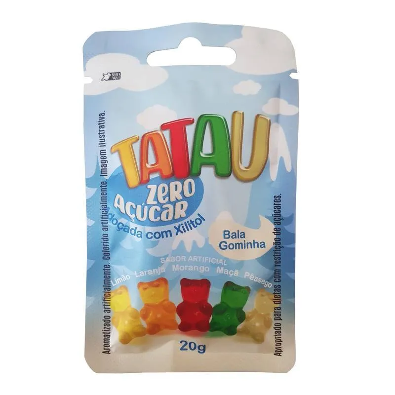 Bala Gominha Zero Açúcar Tatau Sachê Abre Facil 20g Sweet Life