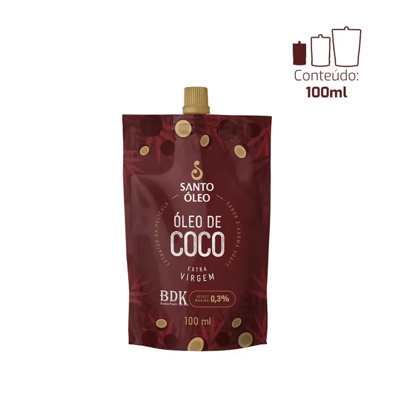 Oleo de Coco Extravirgem Película Pouch 100ml Santo Óleo