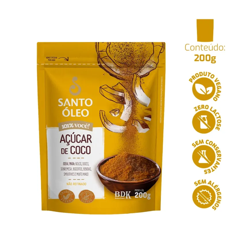 Açúcar de Coco Pouch 200g Santo Óleo