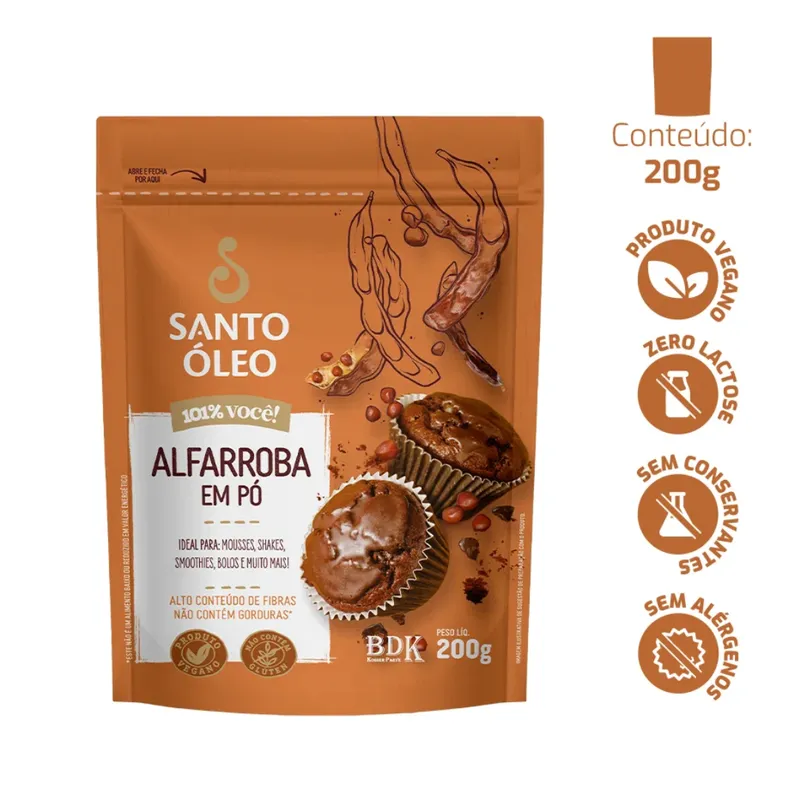 Alfarroba em Pó Pouch 200g Santo Óleo