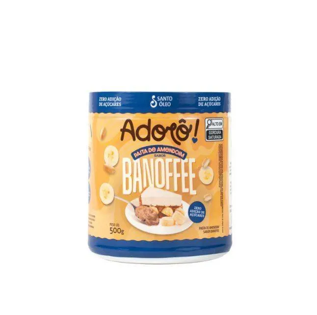 Pasta de Amendoim Zero Açúcar Sabor Banoffe 500g Adorô