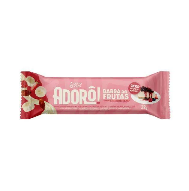 Barrinha de Frutas Cheesecake Zero Açúcar 22g Adorô