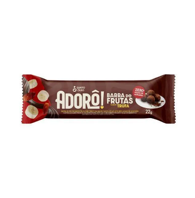 Barrinha de Frutas Trufa Zero Açúcar 22g Adorô