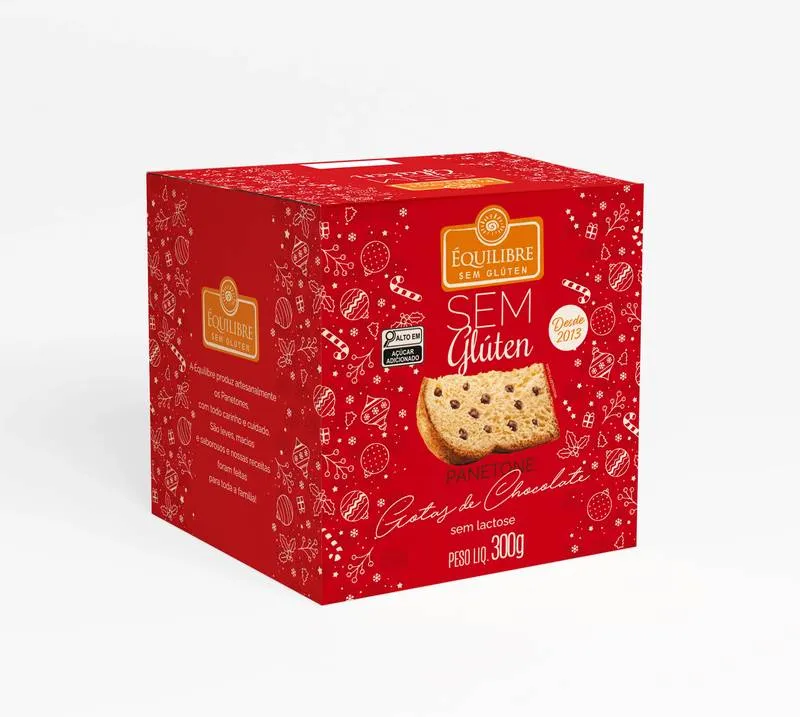 Panetone Gotas de Chocolate s/ Lactose e Glúten 300G ÉQUILIBRE